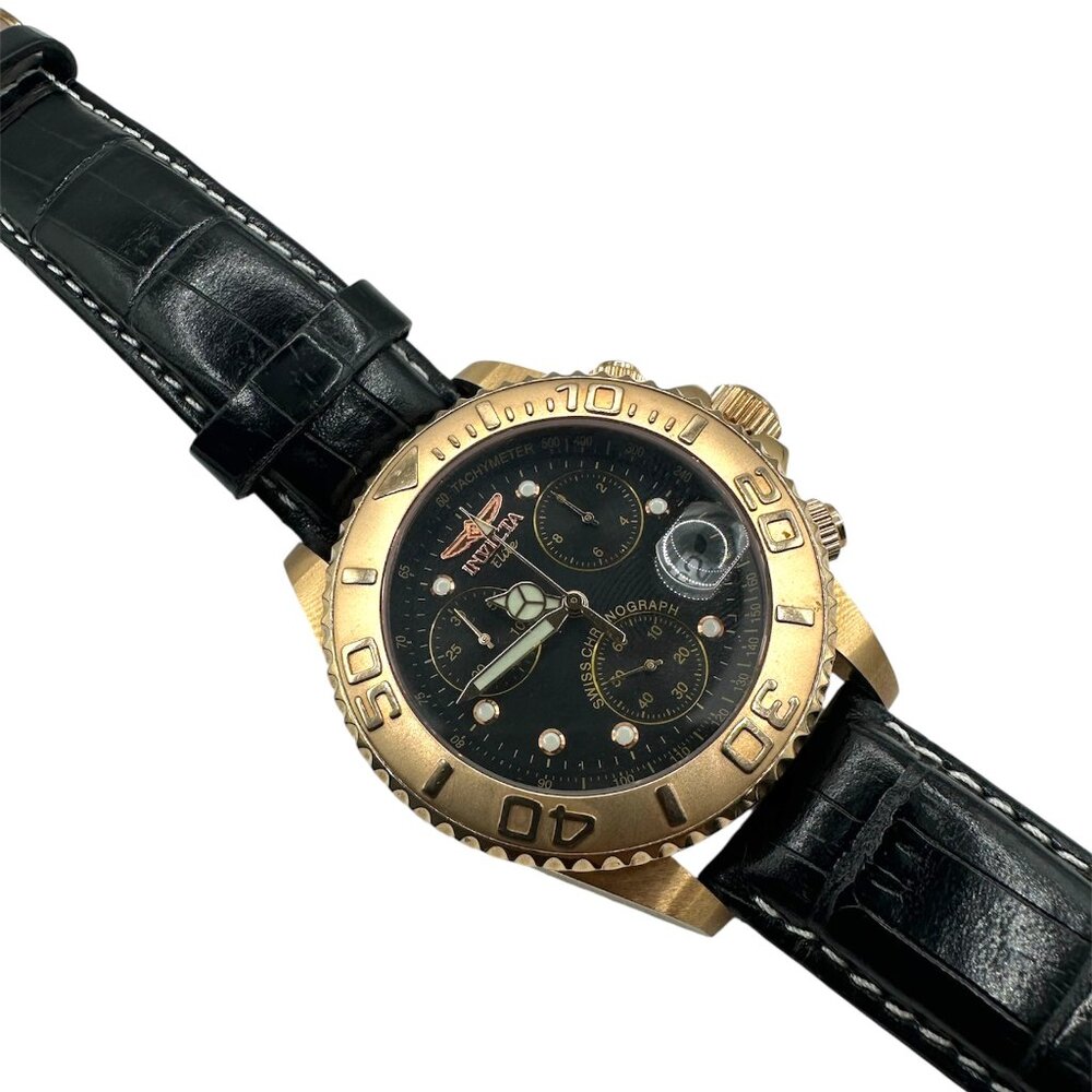 Rare Invicta Men's Swiss Sapphire Elite 40mm Swiss ETA Chronograph 23K Rose Gold